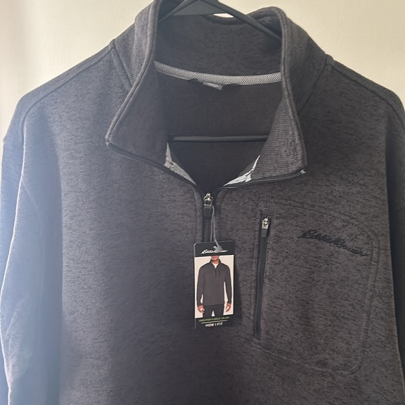 Eddie Bauer gray 1/4 Zip Fleece Size XL. NWT. - Picture 3 of 11